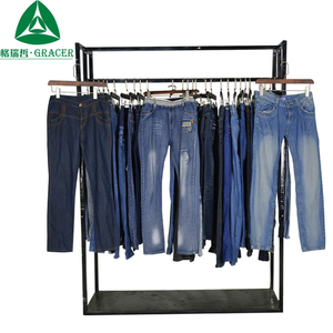 Nhà máy bị hư hỏng chặt chẽ siêu gầy tách cao eo <span class=keywords><strong>s</strong></span>ử dụng Womens jeans quần bán buôn quần áo kiện - Product Image 6