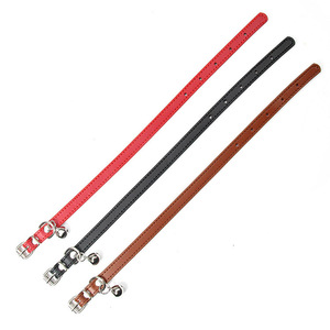 Collar de cuero con cascabel para cachorro, pajarita de lujo para perro pequeño - Product Image 5