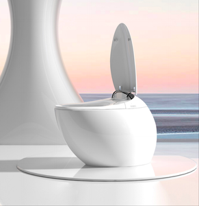 WC intelligent monobloc en céramique avec <span class=keywords><strong>chasse</strong></span> siphonique, télécommande, chauffage de siège, fonction flottante, fixation au sol et siège automatique - Product Image 1