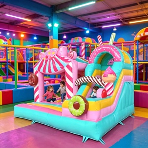 Château gonflable personnalisé en PVC pour enfants, thème bonbons et crème glacée, pour fêtes en extérieur et en intérieur, aire <span class=keywords><strong>de</strong></span> jeux gonflable - Product Image 2