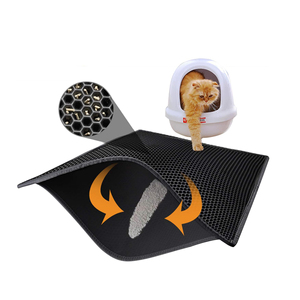 Tapis écologique pour piège à litière pour chat Conception à double couche en nid d'abeille Contrôle de la dispersion facile à nettoyer Tapis pour litière pour chat EVA - Product Image 1