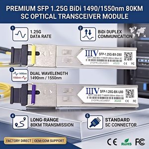 1.25G BiDi SFP Optik Alıcı-Verici 1490nm/1550nm 80KM SC Tek Modlu Tek Fiber Gigabit Modülü DDM Desteği Uyumlu Anahtar - Product Image 4