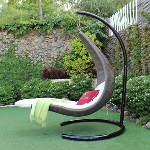 PRSW-005 extérieur en aluminium cadre Poly rotin suspendu oeuf chaise support résistant à l'eau coussin pour jardin balcon chambre hôtel - Product Image 1