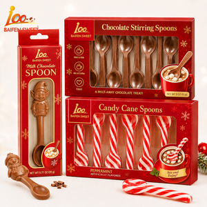 Cuillères à Mélanger en Gros pour <span class=keywords><strong>Chocolat</strong></span> et Menthe Poivrée, <span class=keywords><strong>Assortiment</strong></span> de Bonbons Comestibles pour <span class=keywords><strong>Chocolat</strong></span> Chaud - Product Image 3