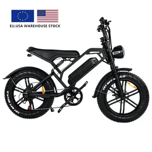 Almacén de EE. UU. En la UE 20 pulgadas SUSPENSIÓN COMPLETA V20 750W bicicleta eléctrica de neumáticos gruesos bicicleta e-bike todo terreno todoterreno ebike