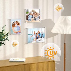 Cadres photo en acrylique <span class=keywords><strong>transparent</strong></span> <span class=keywords><strong>pour</strong></span> mur Cadres photo modernes sans cadre Cubes carrés transparents Cadre photo suspendu flottant - Product Image 3