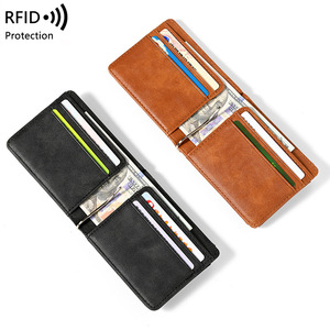 RFID Blocking Men's Slim Wallet Vintage Leather Bifold Money <b>Clip</b> Front Pocket Card Holder Wholesale - Product Image 1