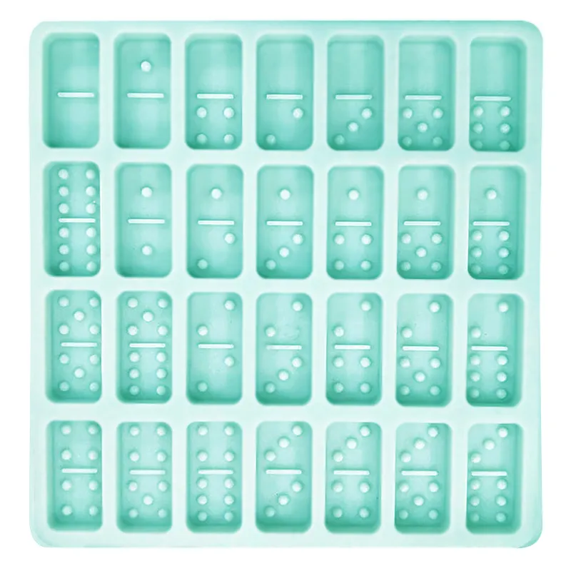 Amazon Hot Selling DIY Domino Mold 28 Cavities Double Six Dominoes Epoxy Silicone Mould for Resin Casting Personalized Dominoes