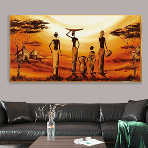 Pintura en lienzo de maceta al atardecer para mujer africana, póster abstracto e impresiones, arte de pared, imágenes para decor - Product Image 4