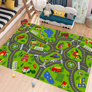 Fabrieksdirect Educatief Stadstraat Speelkleed voor Kinderen, Antislip Zacht Speelkamerkleed voor Peuter Slaapkamer - Product Image 1