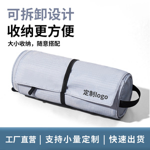 Trousse de toilette de voyage avec séparation sec/humide, grande capacité, portable, pour rangement de voyage, unisexe, argent/noir - Product Image 4