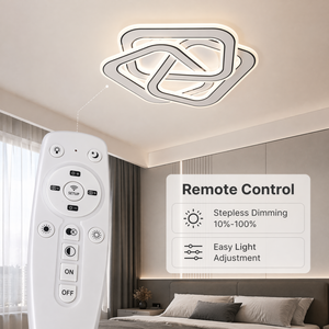 Lámpara de techo LED moderna, geométrica, regulable, de acrílico, montaje en superficie, control remoto, tricolor, para sala de estar y dormitorio - Product Image 4