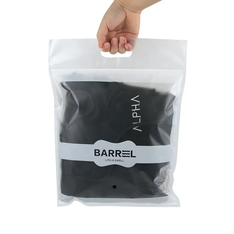 Custom Logo Printing Matte Garment Bags Eco-friendly Rsealable Plastic Ziplock Bags Com Alça Para Saco De Embalagem De Roupas