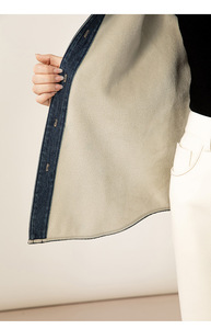 Camicie in Denim di Alta Qualità per Donne, Stile Occidentale alla Moda, Tinta Unita, Casual, Maniche Lunghe per l'Autunno - Product Image 4