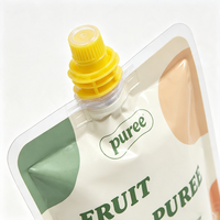 Pochette PE de qualité alimentaire 300 ml, durable, anti-fuite, avec bec verseur pour aliments pour bébés, purée de fruits