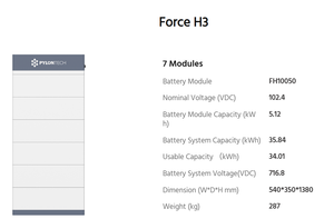 Batería Modular Pylontech Force H3 5.12kWh HV LiFePO4, Batería de Almacenamiento de Energía, Batería Híbrida Solar ESS, Disponible en Almacén - Product Image 3