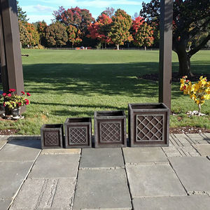 Vaso <span class=keywords><strong>da</strong></span> fiori in cemento decorativo con motivo a griglia minimalista per piante <span class=keywords><strong>da</strong></span> interno ed <span class=keywords><strong>esterno</strong></span> usa le condizioni del pavimento - Product Image 4