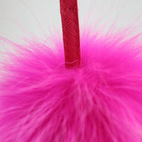Porte-clés personnalisé en fourrure de renard naturelle, grand pompon moelleux de 10 cm, avec sangle en cuir, pendentif de sac