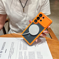 Casing Ponsel Jaring Pendingin Warna Baru dengan Desain Sarang Lebah untuk Samsung S25 S26 S24 Ultra, Pelindung Lensa, dan Mendukung Pengisian Daya Magnetik