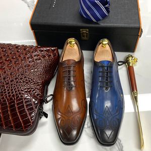 Chaussures Oxford pour hommes faites à la main en cuir véritable, chaussures habillées classiques pour hommes, idéales pour les mariages, les fêtes et le bureau - Product Image 6