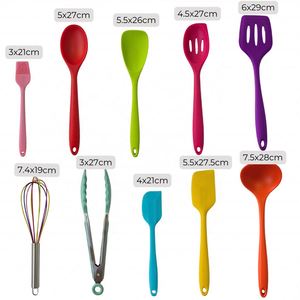 Ensemble d'ustensiles de cuisine 10 pièces en silicone antiadhésif, résistant à la chaleur, avec cœur en acier inoxydable pour la cuisine domestique et l'utilisation en cuisine - Product Image 2