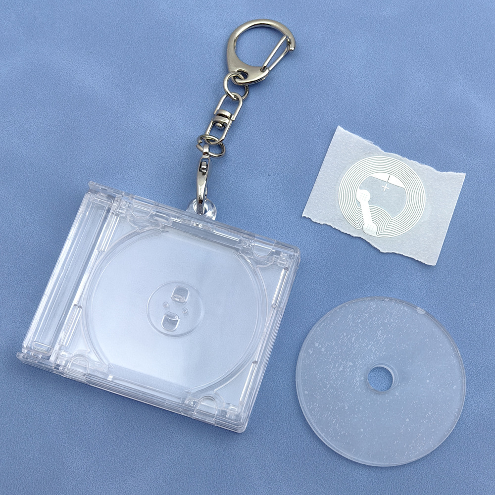 lobster clasp+cd case + blank cd+2.5cm NFC sticker