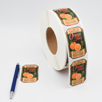 Étiquettes personnalisées pour jus d'orange, feuilles d'étiquettes, impression haute définition, UV partiel, personnalisation du corps de la bouteille