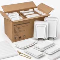 Vaisselle en mélamine en gros, série Black Line, assiettes, bols, ensemble de tasses, prix d'usine, qualité alimentaire, incassable, vaisselle de restaurant