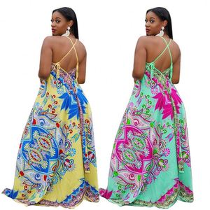 <span class=keywords><strong>Combinaison</strong></span> ample bohème imprimée pour <span class=keywords><strong>femme</strong></span>, jupe à bretelles élégante, <span class=keywords><strong>pantalon</strong></span> large, <span class=keywords><strong>grande</strong></span> <span class=keywords><strong>taille</strong></span>, dos évidé, robes <span class=keywords><strong>pantalon</strong></span> - Product Image 2