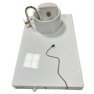Exterior del lavabo para pies y uñas con base de silla multifuncional de estilo europeo con respaldo alto, equipada con baño para pies y función de hidromasaje. - Product Image 1