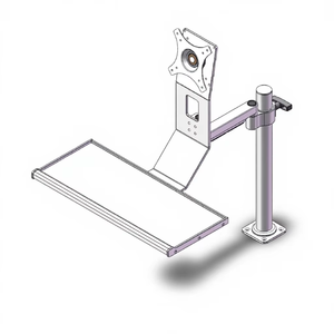 حامل شاشة صناعي Lijiu LJ-38LYF مع رأس دوار، دعامة لوحة مفاتيح للكمبيوتر الشامل، فضي اللون، قدرة تحمل 20 كجم - Product Image 1