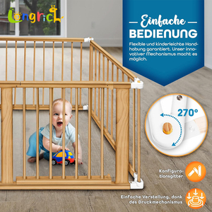 Parc de jeu pliable pour bébé Double barrière de sécurité <span class=keywords><strong>Porte</strong></span> 8 éléments moulables individuellement, y compris ramper Barrière-Ensemble de meubles pour enfants - Product Image 4