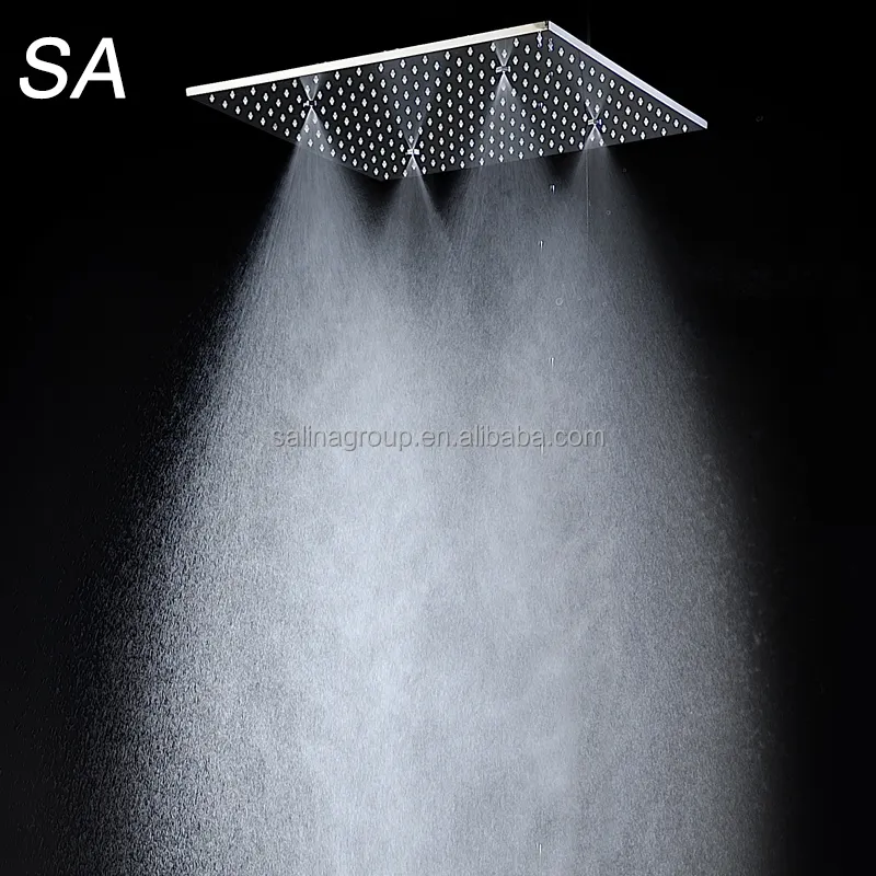 LED akıllı dijital ekran yağmur biçimli duş set duvara monte 20 SPA sis yağmur termostatik dokunmatik panel mikser