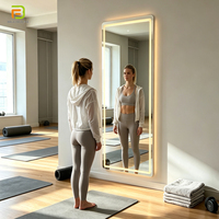 Espejo Rectangular sin Marco de Cuerpo Entero para Sala de Estar, Dormitorio, Vestidor, Espejo Inteligente para Colgar en la Pared con Luz LED