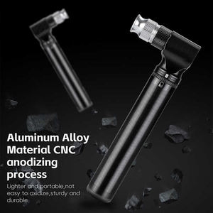 Bomba de ciclismo portátil de 160PSI, mini Inflador de neumáticos de <span class=keywords><strong>bicicleta</strong></span> de <span class=keywords><strong>aluminio</strong></span> con válvulas Presta y Schrader para inflado manual de <span class=keywords><strong>bicicleta</strong></span> - Product Image 3
