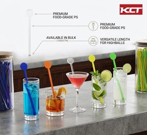 Bâtonnet mélangeur à cocktail en plastique de 18 cm, qualité alimentaire, pour <span class=keywords><strong>Mojito</strong></span>, Whisky, cocktails et boissons Highball - Product Image 1