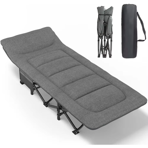 Lit de camping pliable moderne et portable en acier inoxydable Oxford avec matelas rembourré, idéal pour les <span class=keywords><strong>voyages</strong></span> et le camping en extérieur - Product Image 2