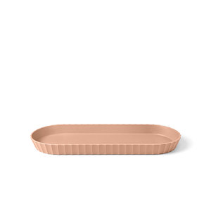Plateau de rangement ovale en polypropylène opaque rose 37.5x15 cm - Product Image 1