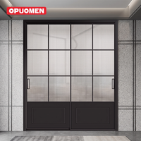 Pintu Geser Minimalis Aluminium Alloy Ukuran Khusus Kaca Tempered Kedap Suara untuk Penggunaan Interior Tahan Air Balkon Dapur