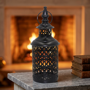 Decor Metal Lantern Matt Black Powder Coated Handmade Home Decoration Black Stylish Christmas - Product Image 1
