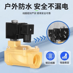 Vanne Solénoïde 1 Pouce en Laiton pour Contrôle d'Eau AC220V DC24V Normalement Fermée Interrupteur de Conduite Manuel/Automatique - Product Image 2