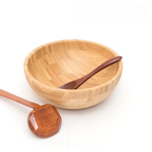 Insalatiera ecologica in bambù e legno 100% Design rotondo - Product Image 4