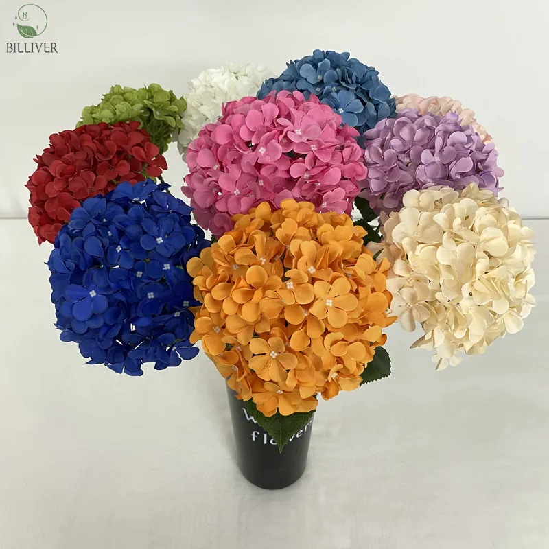 Wholesale Eternal Embroidered Ball Forever Flowers Color Fabric Silk Faux Hydrangeas Flowers For Wedding Party Festival Decor