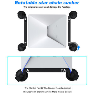 <span class=keywords><strong>Support</strong></span> à Ventouse Métallique Carré Quadruple Rotation 360 Degrés Universel pour Antenne Starlink Mini - Product Image 5