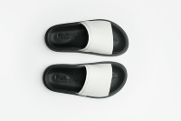Sandales à enfiler personnalisées, fabriquées à la main en cuir de vache véritable, avec large bande, semelle épaisse et amortissante, légères, unisexes, tendance mode été