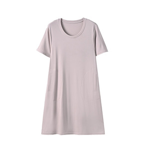 Vestiti Casual per la casa all'ingrosso modale tinta unita abito da notte personalizzato logo morbido pigiama a maniche corte fabbrica direttamente - Product Image 6