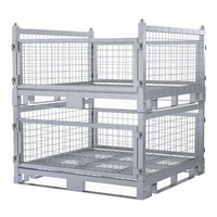 Cages de transport en acier galvanisé robustes et pliables en acier à haute teneur en carbone, capacité maximale de 500 kg, 4 rangements, vente en gros