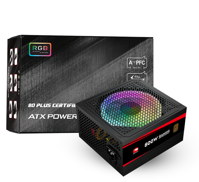 ESGAMING Supplier Black APFC Active 80Plus+ Bronze ATX Computer Power 800W AC200-240V Power Supply for Desktop Pc Gaming Case