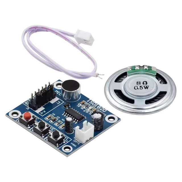 Recording and Playback Module Board Acoustic Component with 0.5W Speaker 38mm*42.5mm SID1820 Voice Module