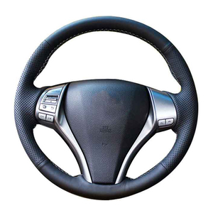 Protector de <span class=keywords><strong>volante</strong></span> de coche de cuero de microfibra cosido a mano para Nissan Teana Altima 2013-2016 x-trail <span class=keywords><strong>QASHQAI</strong></span> Rogue Pulsar - Product Image 1